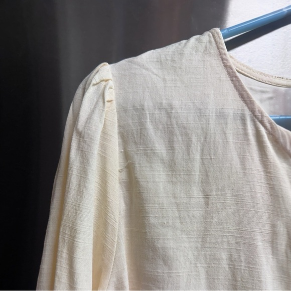 Cream Dream: ZESICA Tie-Front Babydoll Long-Sleeve Top - Medium Marvel! 🌟 NWOT - Picture 10 of 12